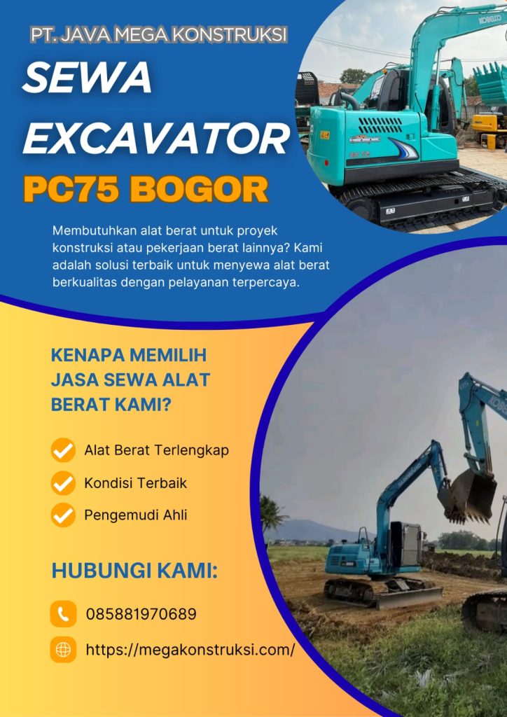 Harga Sewa Excavator PC75 Bogor