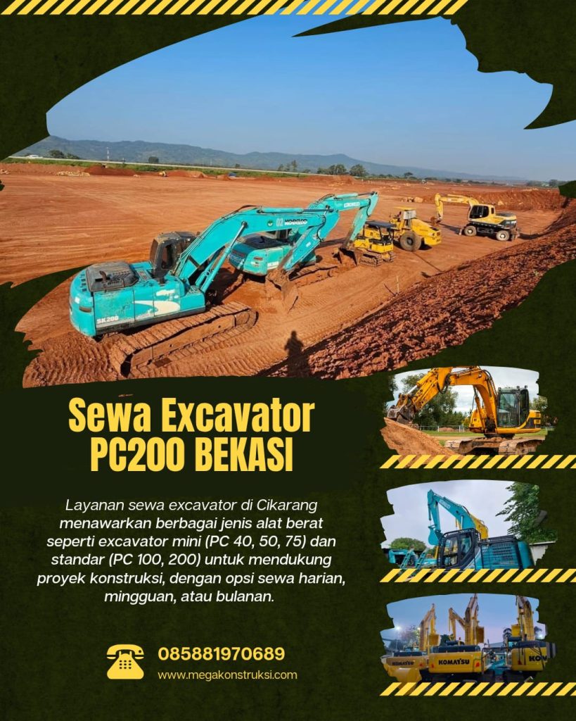 Harga Sewa Excavator PC200 Bekasi
