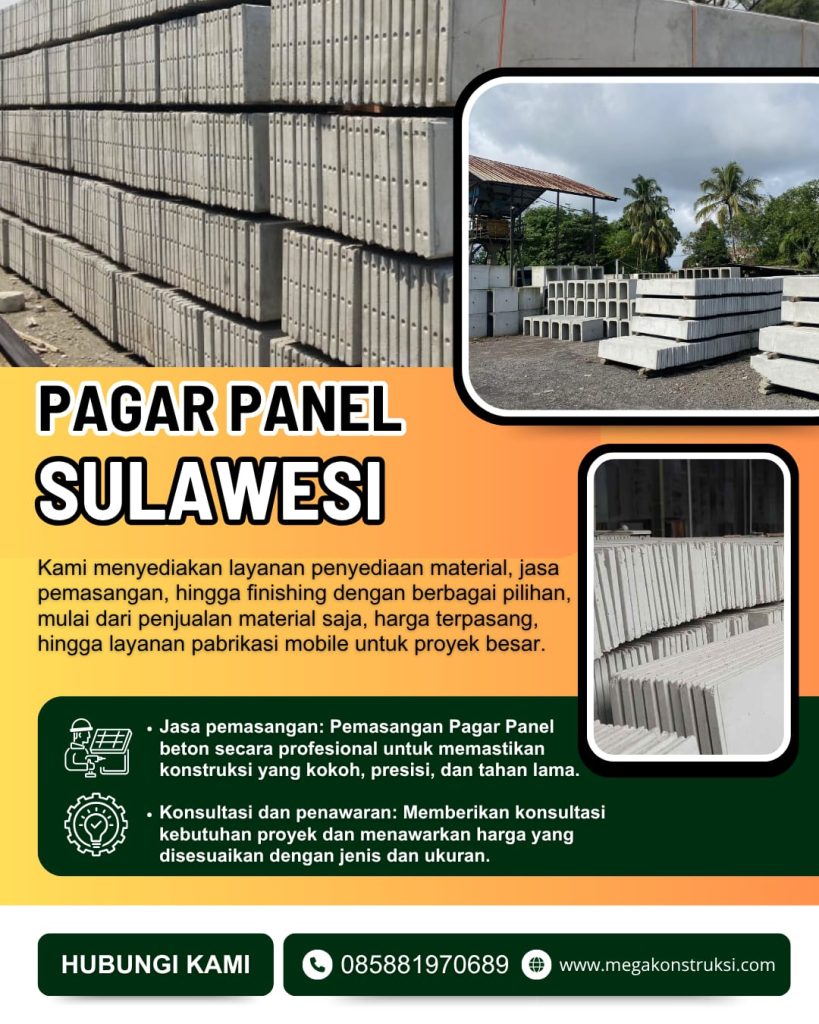 Harga Pagar Beton Precast Sulawesi Jual Material & Terpasang