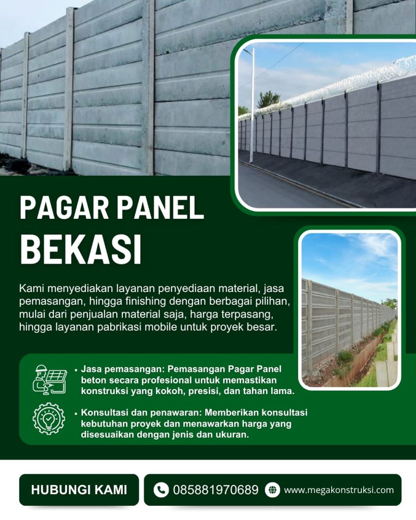 Pagar Panel Beton Bekasi Terpasang