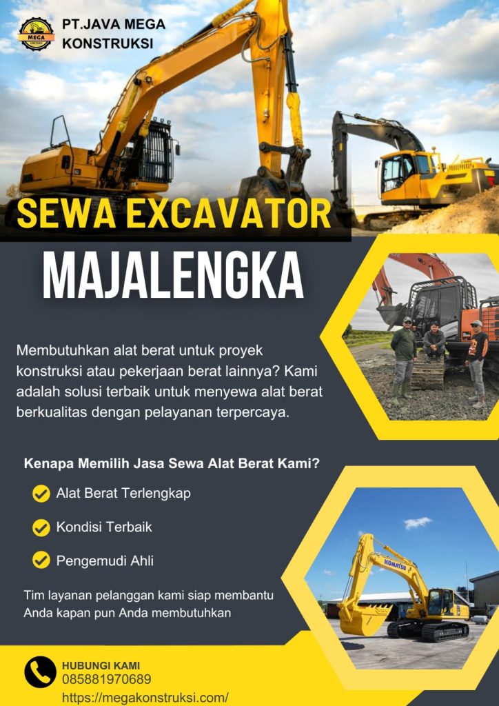 Sewa Excavator Majalengka Per Jam Harian